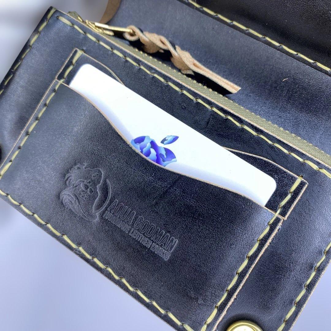 折らずお札収納 丘染めブラックの無骨トラッカーウォレット