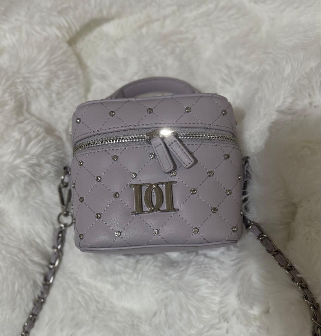 Darich ダーリッチ キルティングビジュースクエアミニバッグ パープル