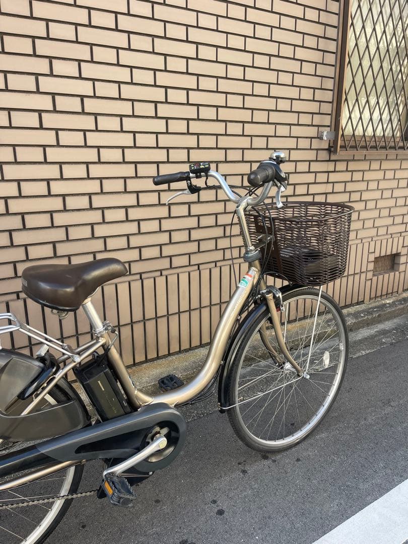 【週末限定】電動アシスト自転車 シルバー 前バスケット付き