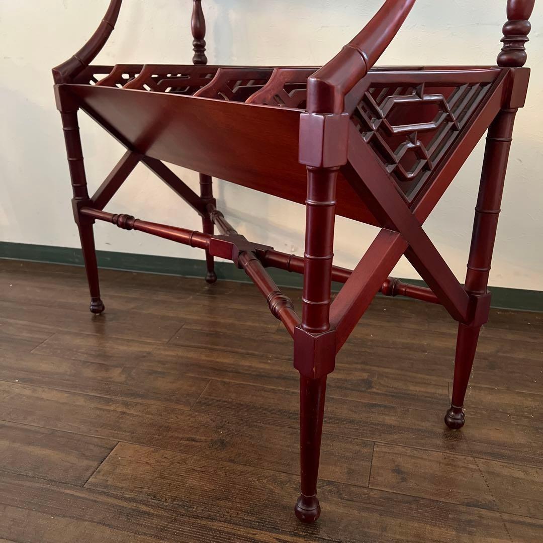 k001r119 マホガニー材 アンティーク調ブックトローフ チッペンデール