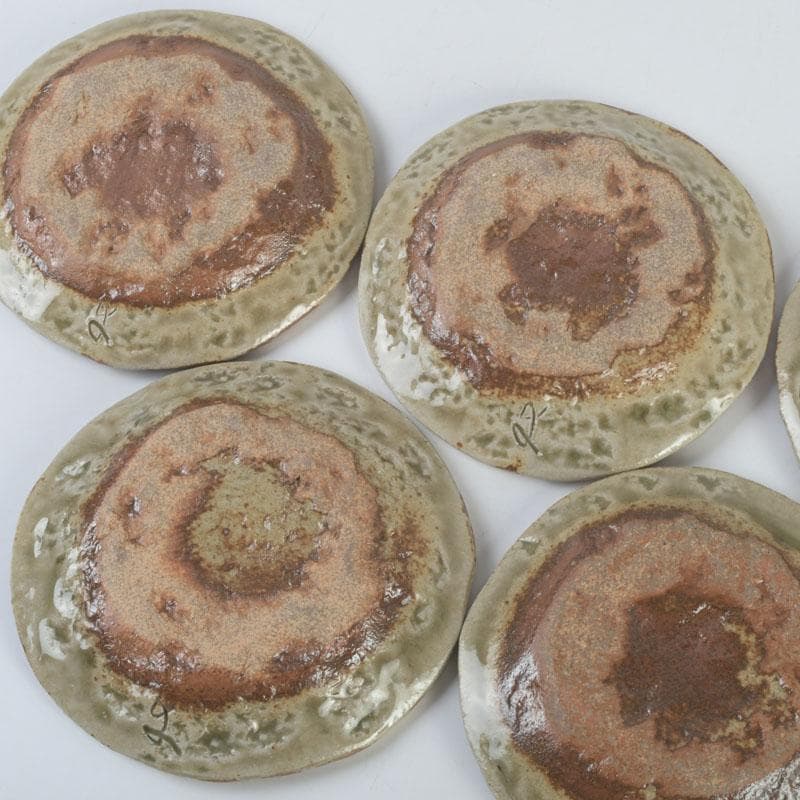 和食器 茶懐石 幸兵衛窯 灰釉 銘々皿 五客 共箱 N 9396