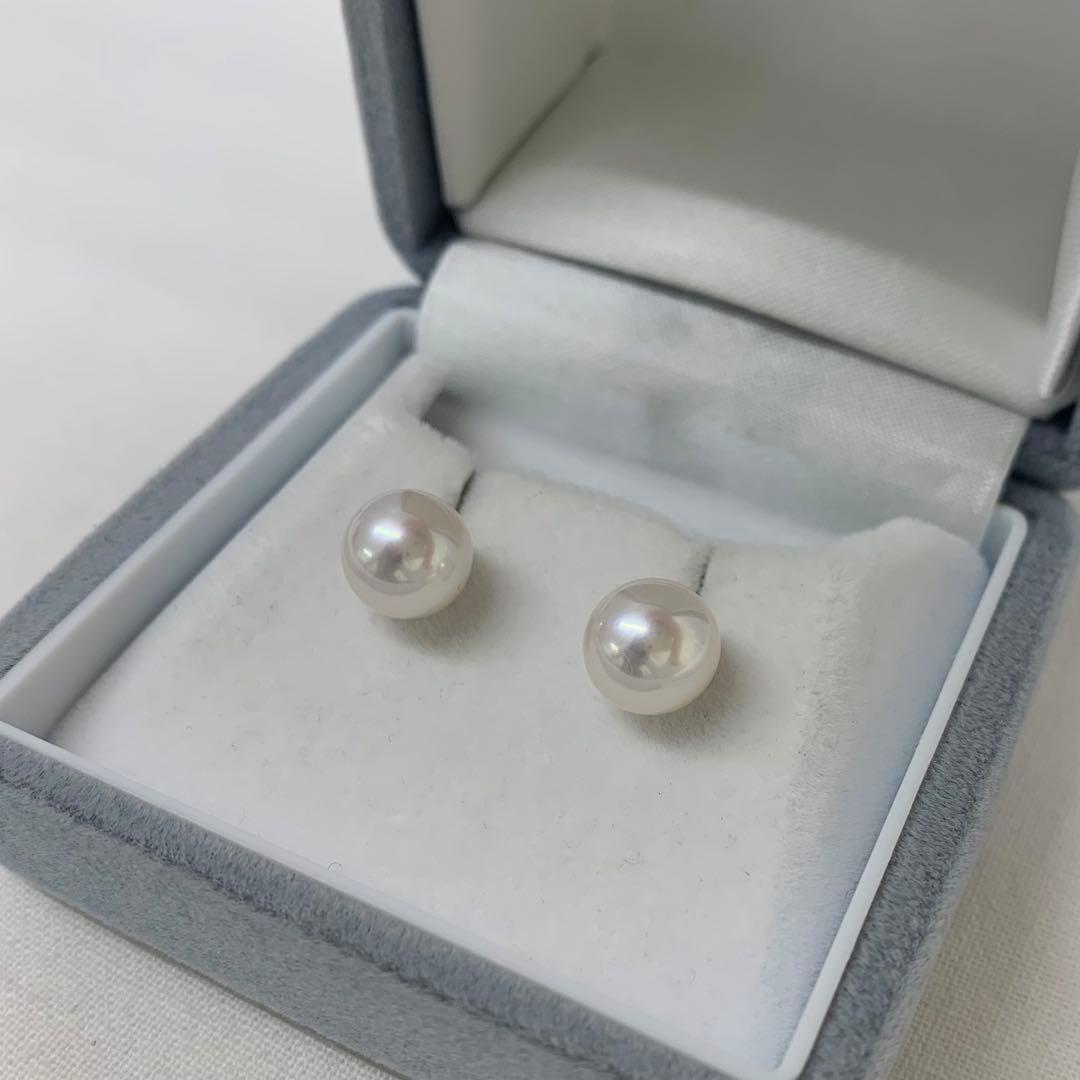 大人気　テリ最強　天女クラス　8.5-9mm プラチナピアス　冠婚葬祭　お出かけ