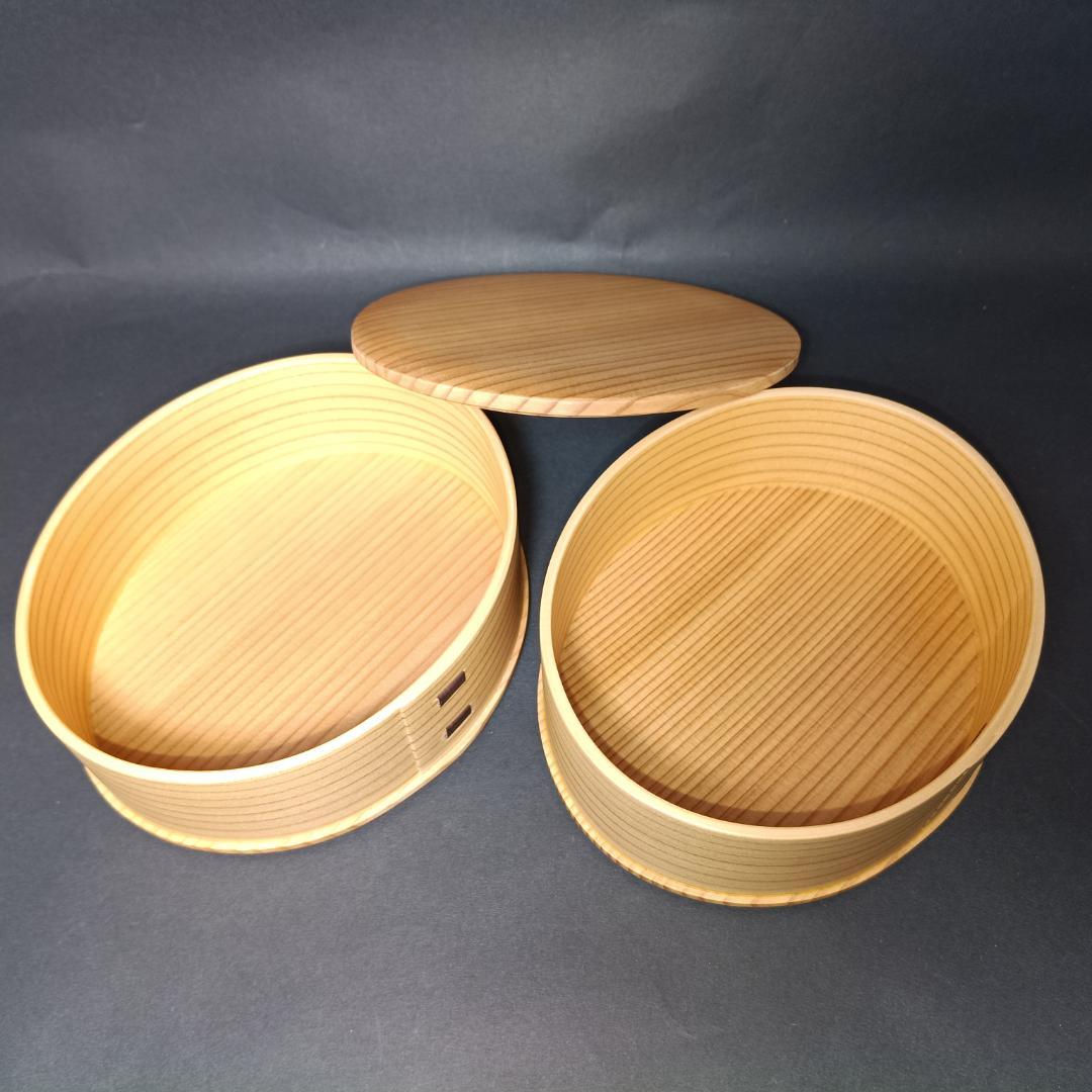 未使用 大館曲げわっぱ ひな弁当 二段