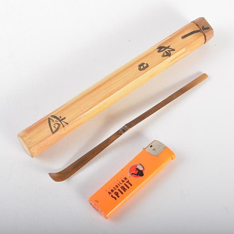 茶道具茶杓銘「好日」前大徳寺藤井誡堂書付共筒共箱C6042