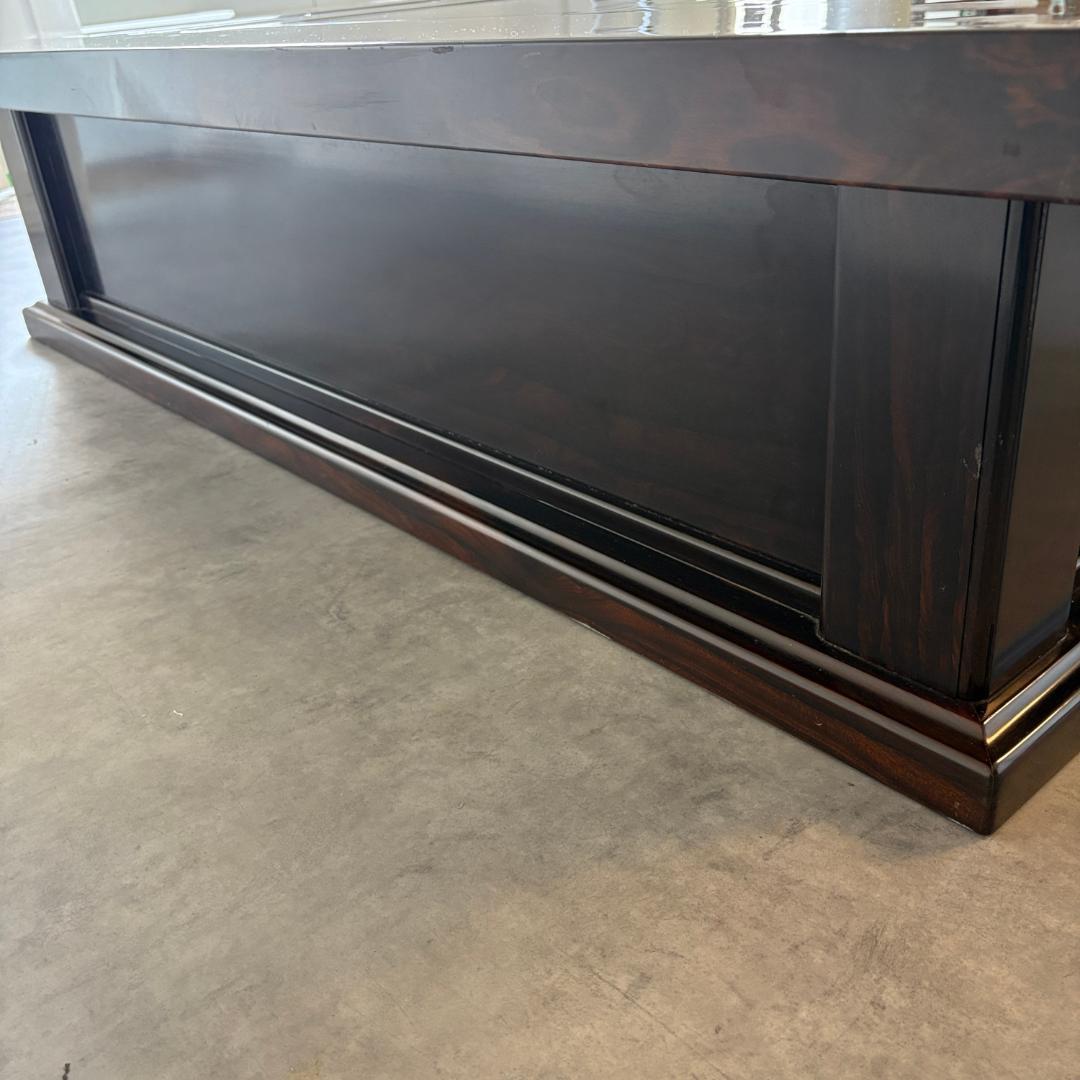 銘木 黒檀 囲炉裏テーブル 木製火鉢×座卓 黒檀の座卓