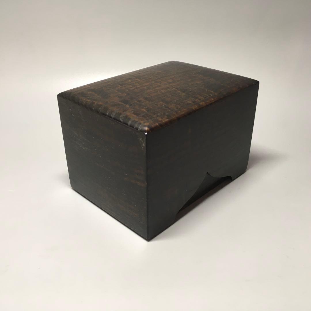 タモ玉斑杢黒染め 小物入れ 宝石箱 駒箱 ガラスコート仕