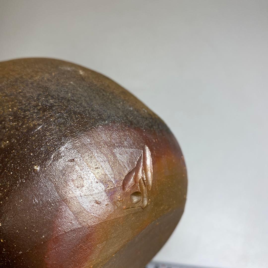 専用　藤原雄　備前花入　共箱　高さ18㎝　東Y7-0307②タカチ