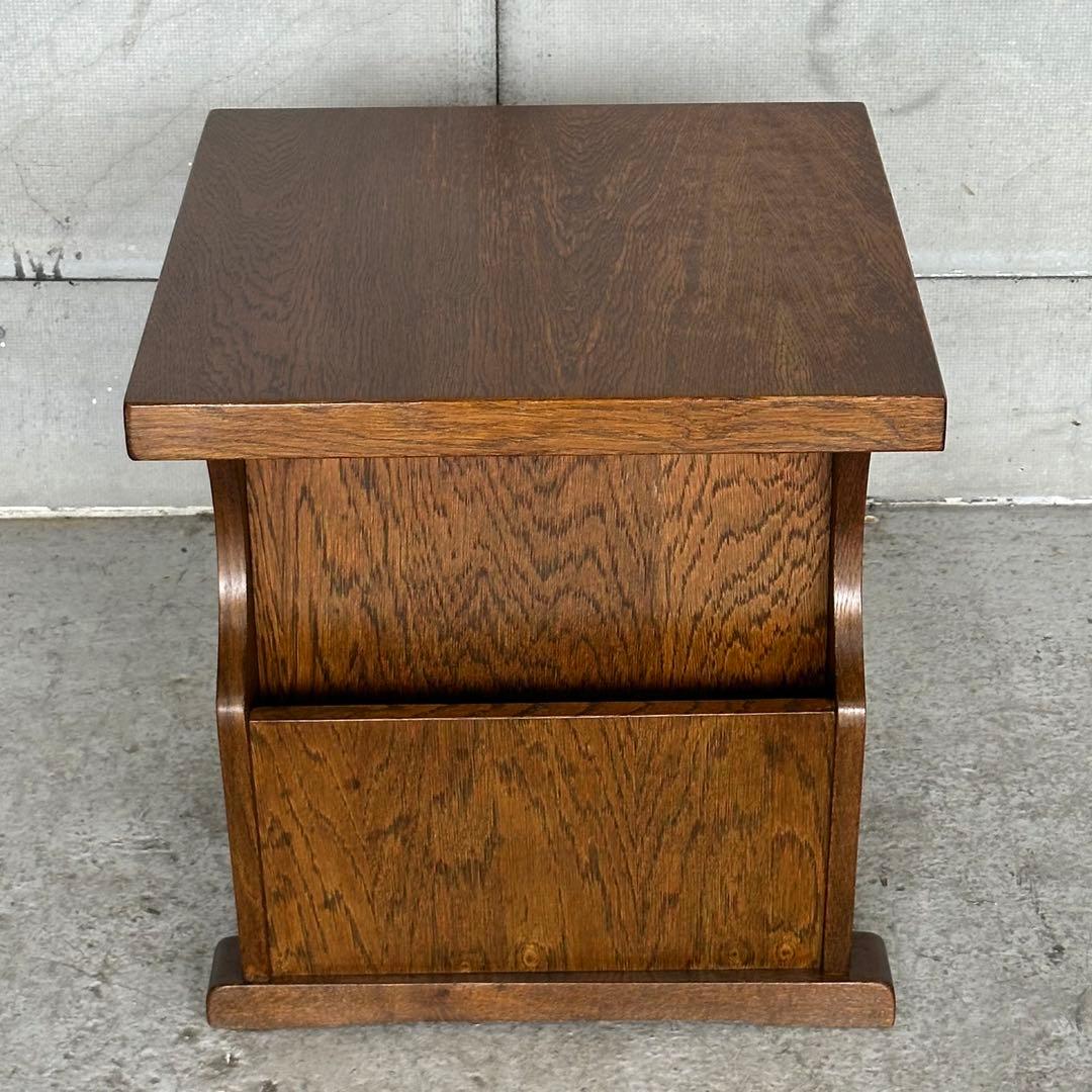 ✦オランダ家具✦オーク材サイドテーブル マガジンラック付 コーヒー