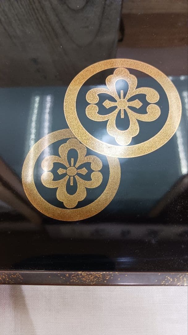 名工加賀蒔絵師太田抱逸作蒔絵描金手形盆 家紋 輪島塗 漆器 盆