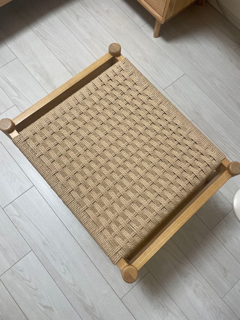 ペーパーコードスツール 無垢材　木製　椅子【送料込み】