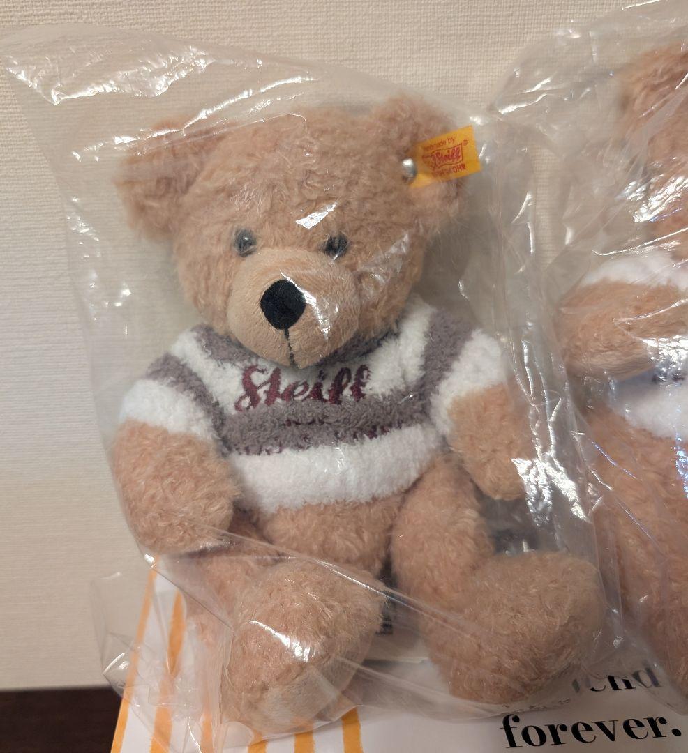 ジェラートピケ Steiff シュタイフ ぬいぐるみ　ボーダー　クリーム　BOX