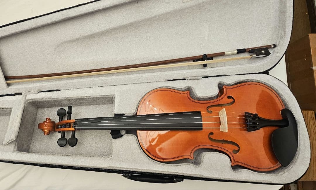 メーカー不明 4/4サイズ バイオリン 弓 ケース付き - 弦楽器
