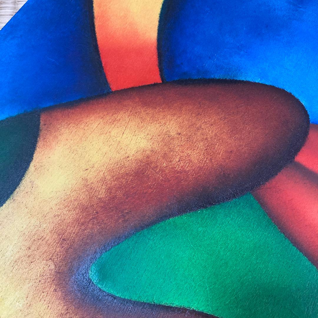 希少 古画 刀根広篤 「Ryo-Fu」 油彩画 極彩色 抽象画 F10号