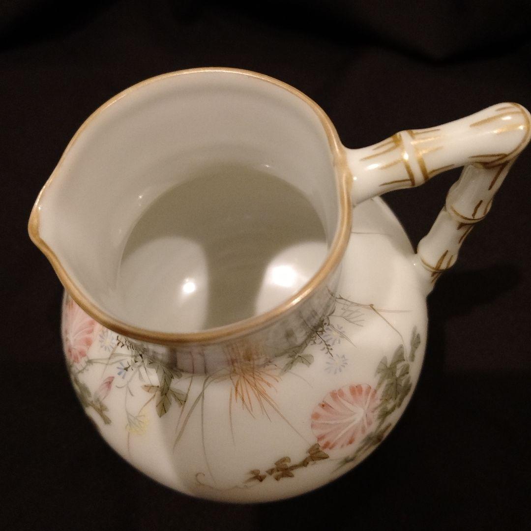 明治時代 横浜焼 井村彦次郎 朝顔 クリーマー 里帰り 輸出品