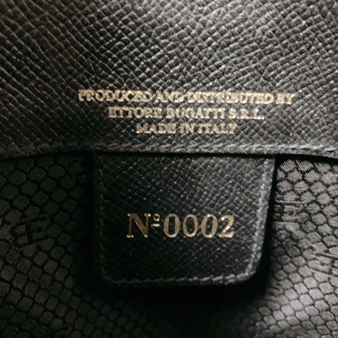 極美品 エットーレ ブガッティ ハンドバッグ ブラック レザー イタリア製