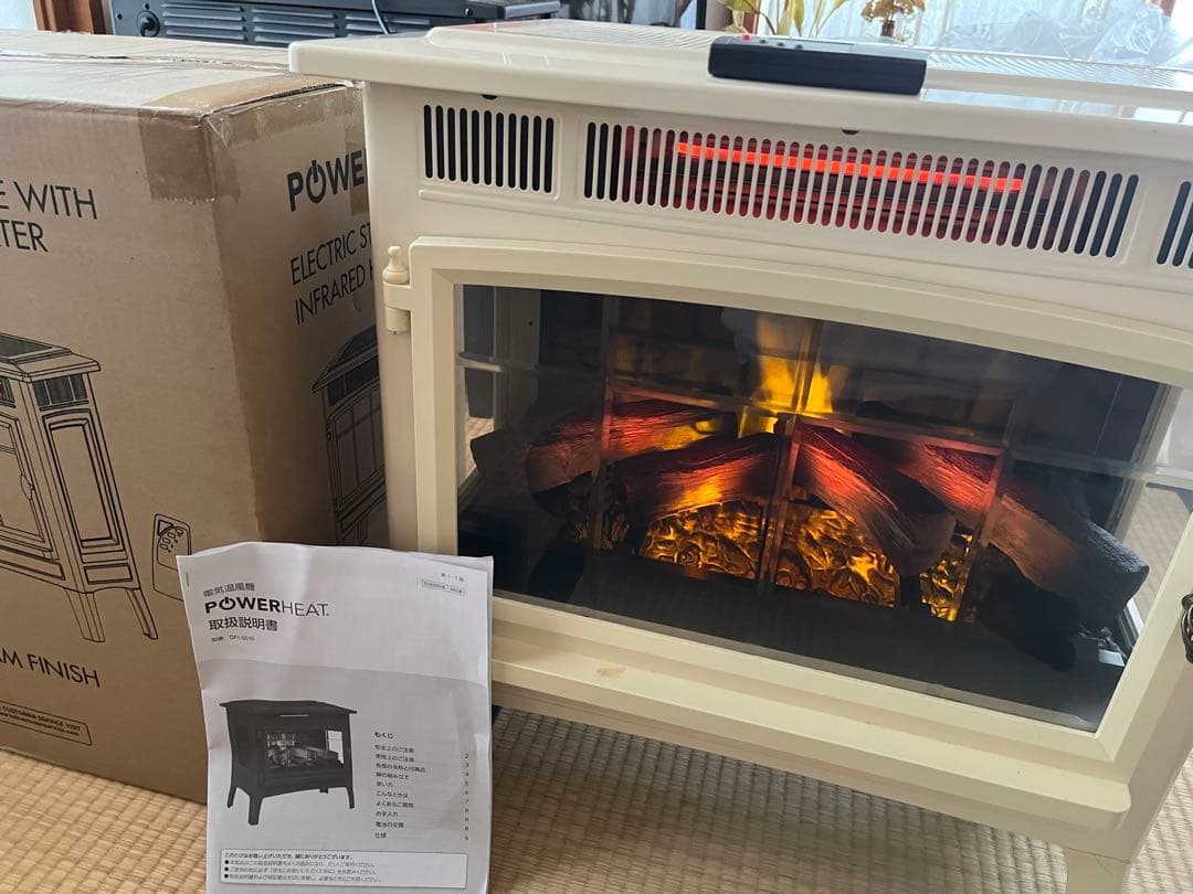 極美品】QVCジャパン 暖炉型ヒーター ファンヒーター 暖房器具