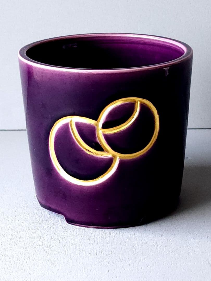 真葛香斎 紫交趾 玉 火入 布印 十水五石 共箱 /