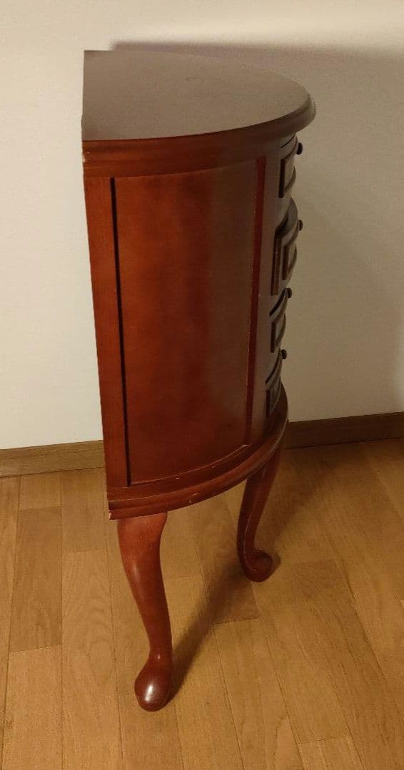 アンティーク調 木製 猫脚 ジュエリーチェスト 4段 猫足 3本足