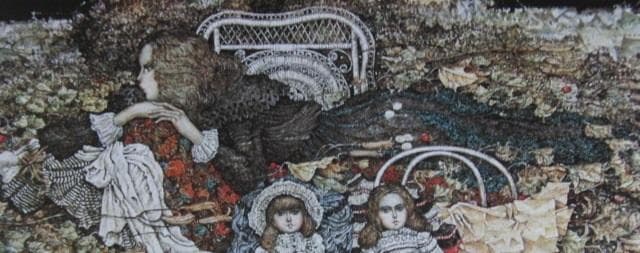 石阪春生、【二つの人形と〈女のいる風景〉】、希少な額装用画集より