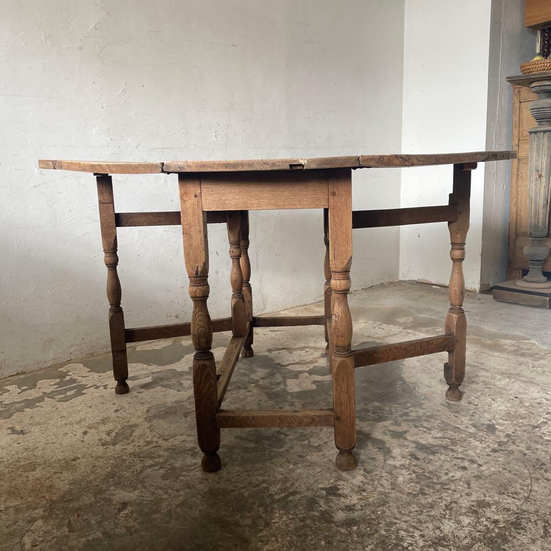 年末・年始SALE ゲートレッグテーブル ドロップリーフテーブル 剥離