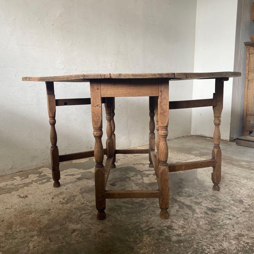 年末・年始SALE ゲートレッグテーブル ドロップリーフテーブル 剥離