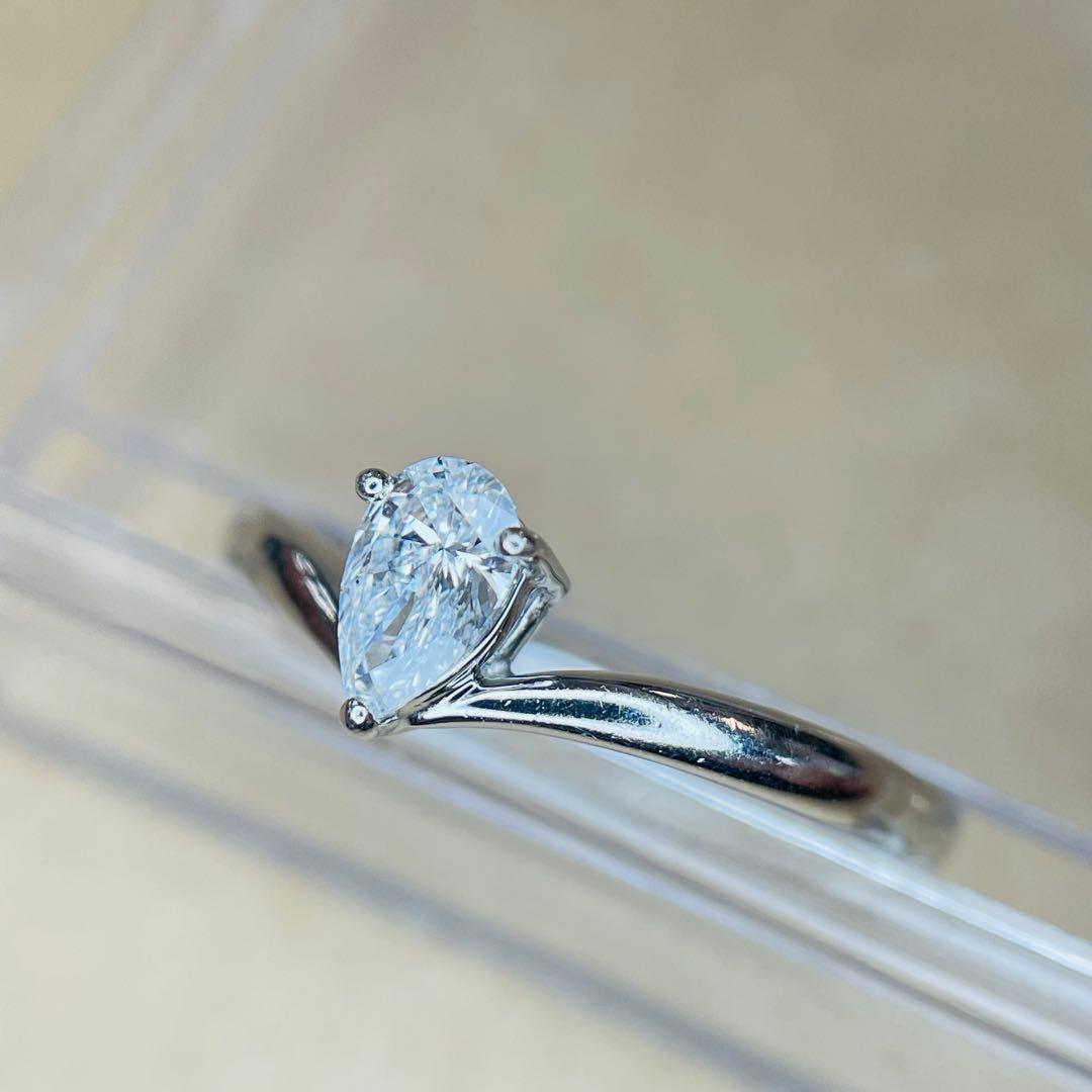 【GSTV】 一粒 ダイヤ リング 0.30ct ペアシェイプカット