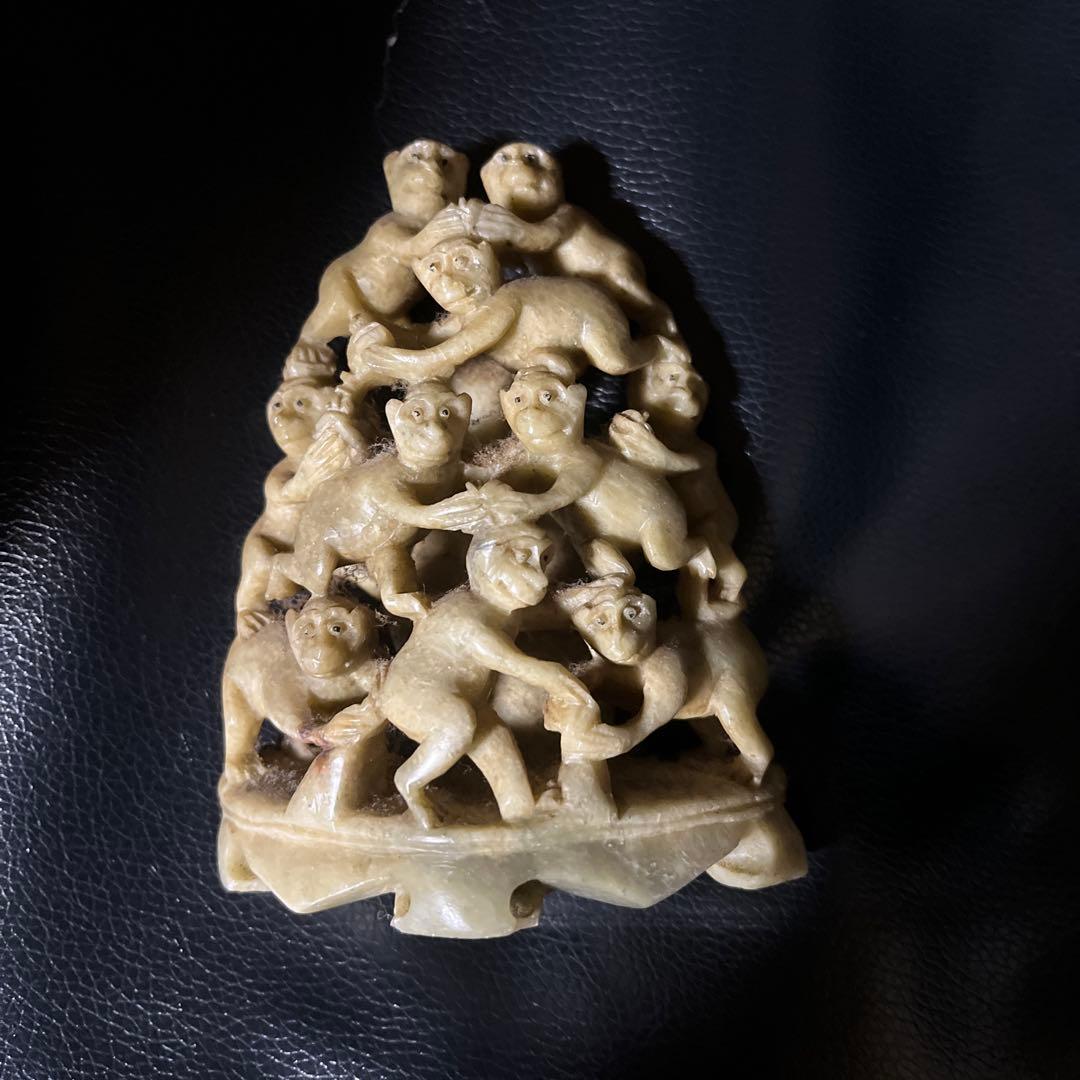 猿 石 彫刻 縁起物 鑑賞石 中国美術 古美術 古玩 骨董品 置物 - メルカリ