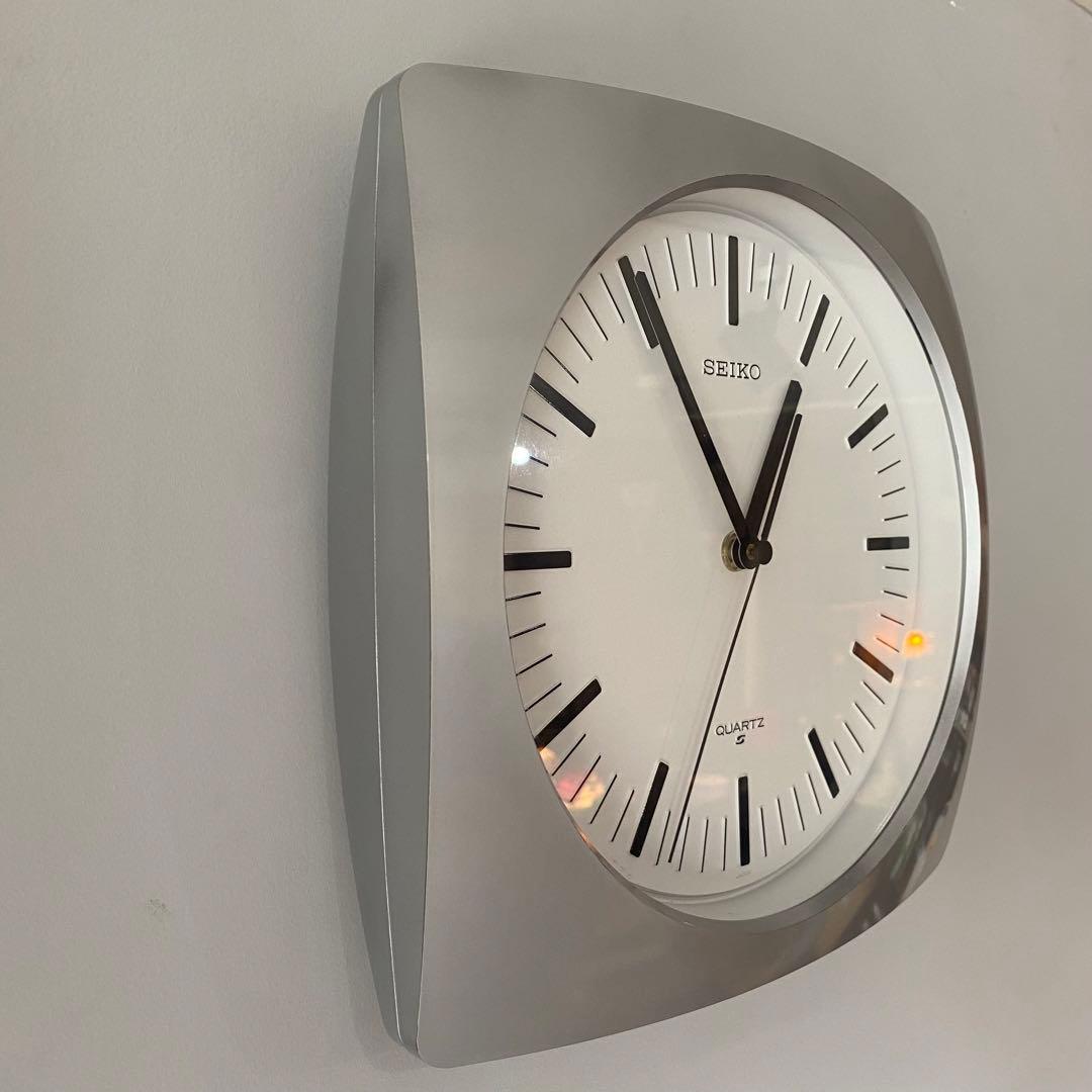 SEIKO リペイント　壁掛時計 ミッドセンチュリー　昭和レトロ　シルバー