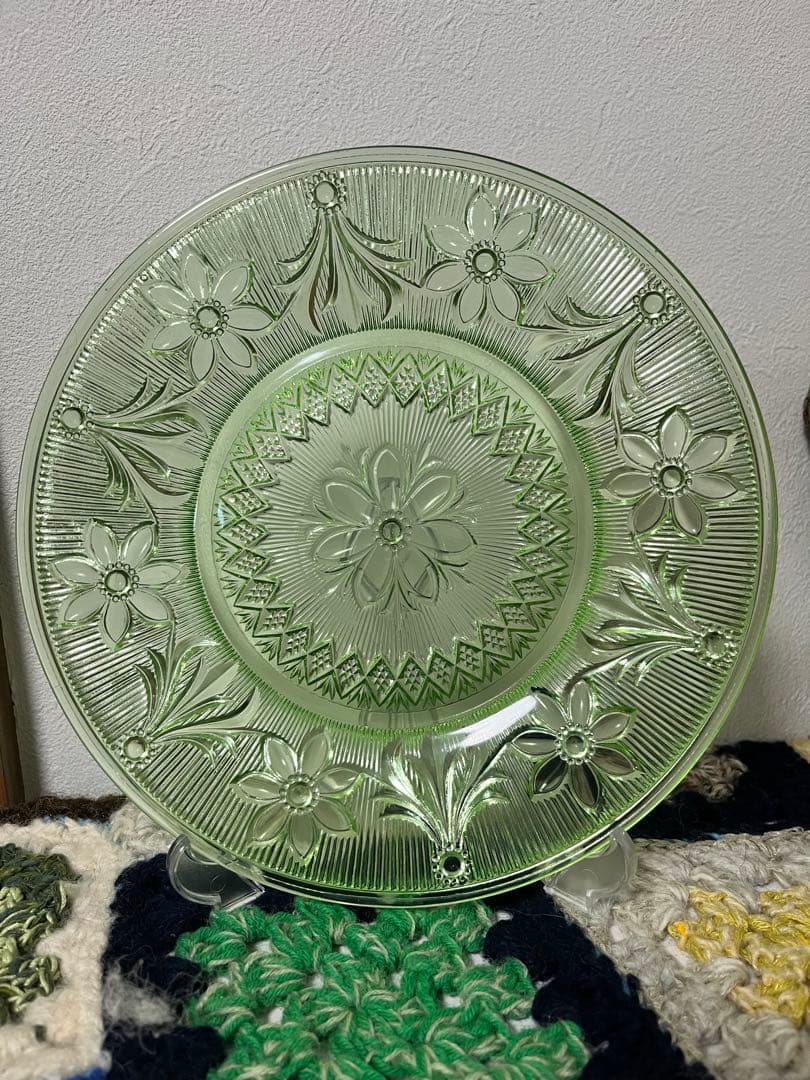 値下げ❣️インディアナ グラス社 ティエラ シャンティリー ウランガラス