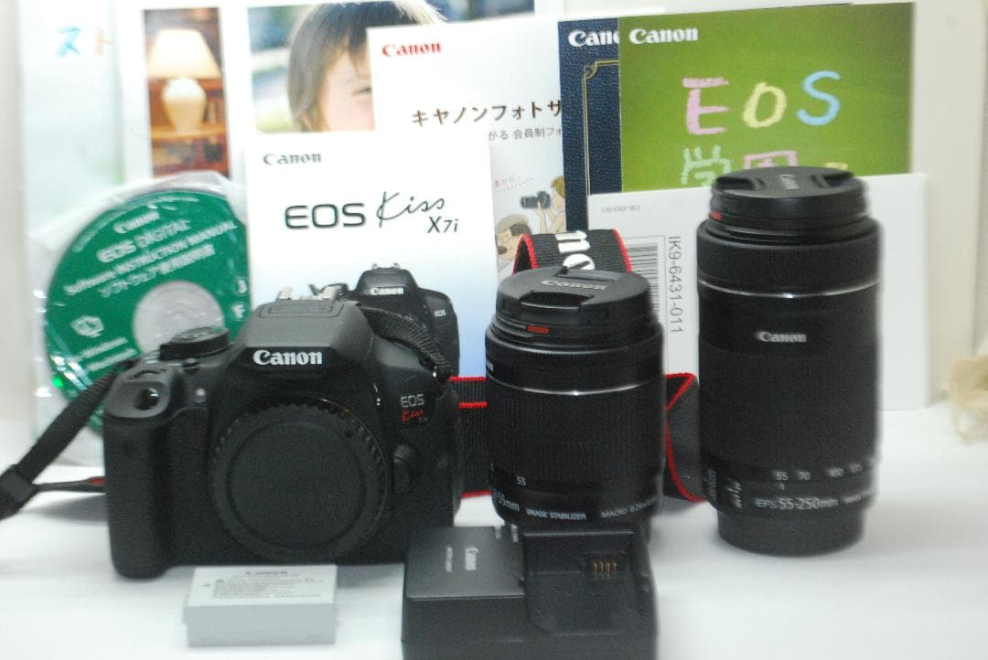 キャノン Canon EOS Kiss X7i ダブルズームレンズセット取説等有