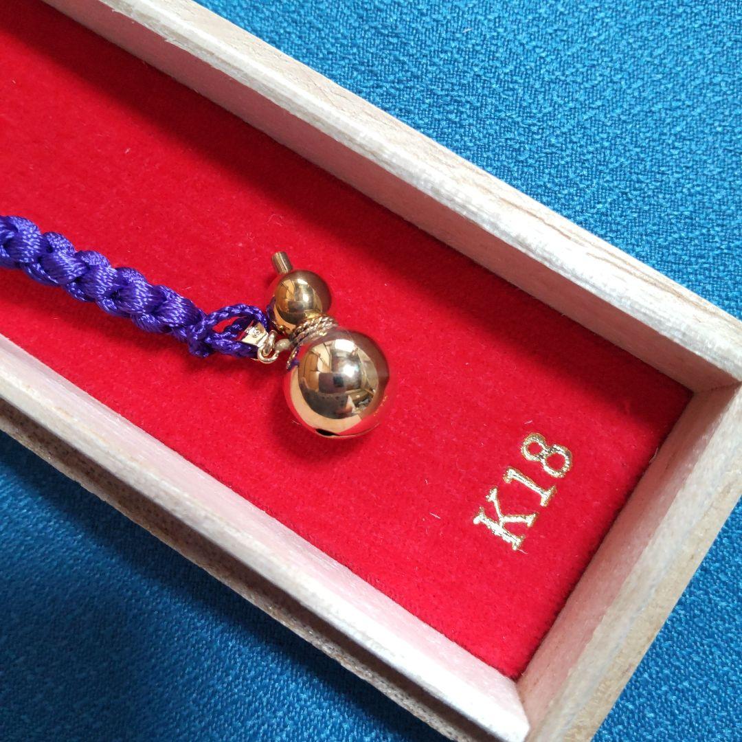 K18 18金 根付け・ストラップ ひょうたん型 鈴 - メルカリ