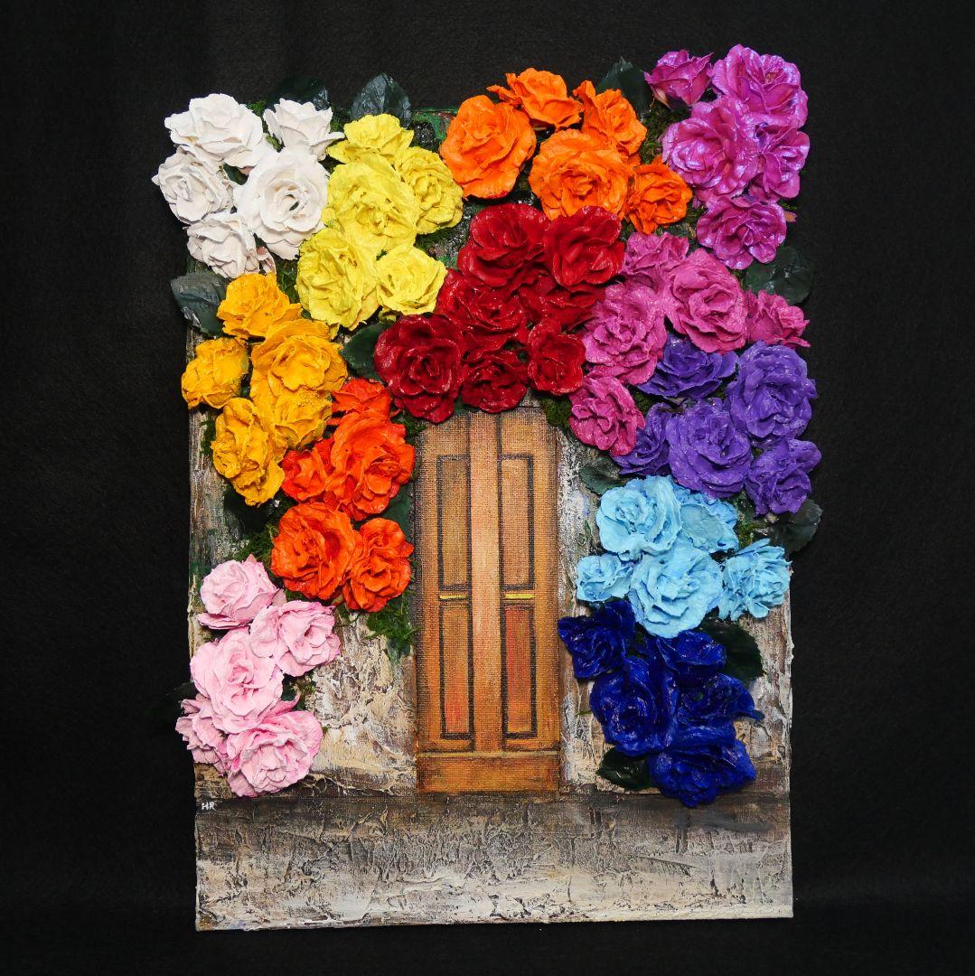 油絵 油彩 油彩画 絵 絵画 【rose door】