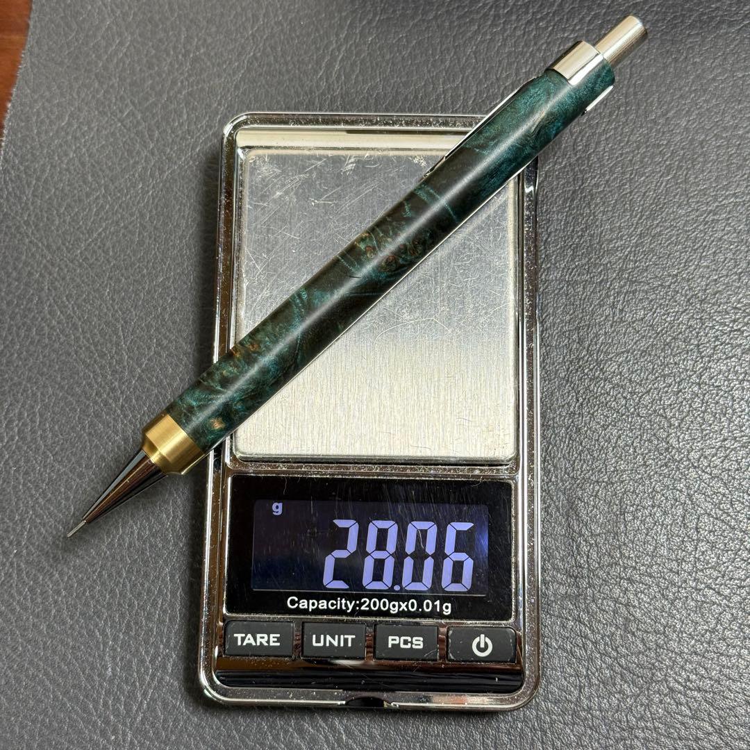 121楓瘤スタビ　木製シャーペン　強低重心R 真鍮