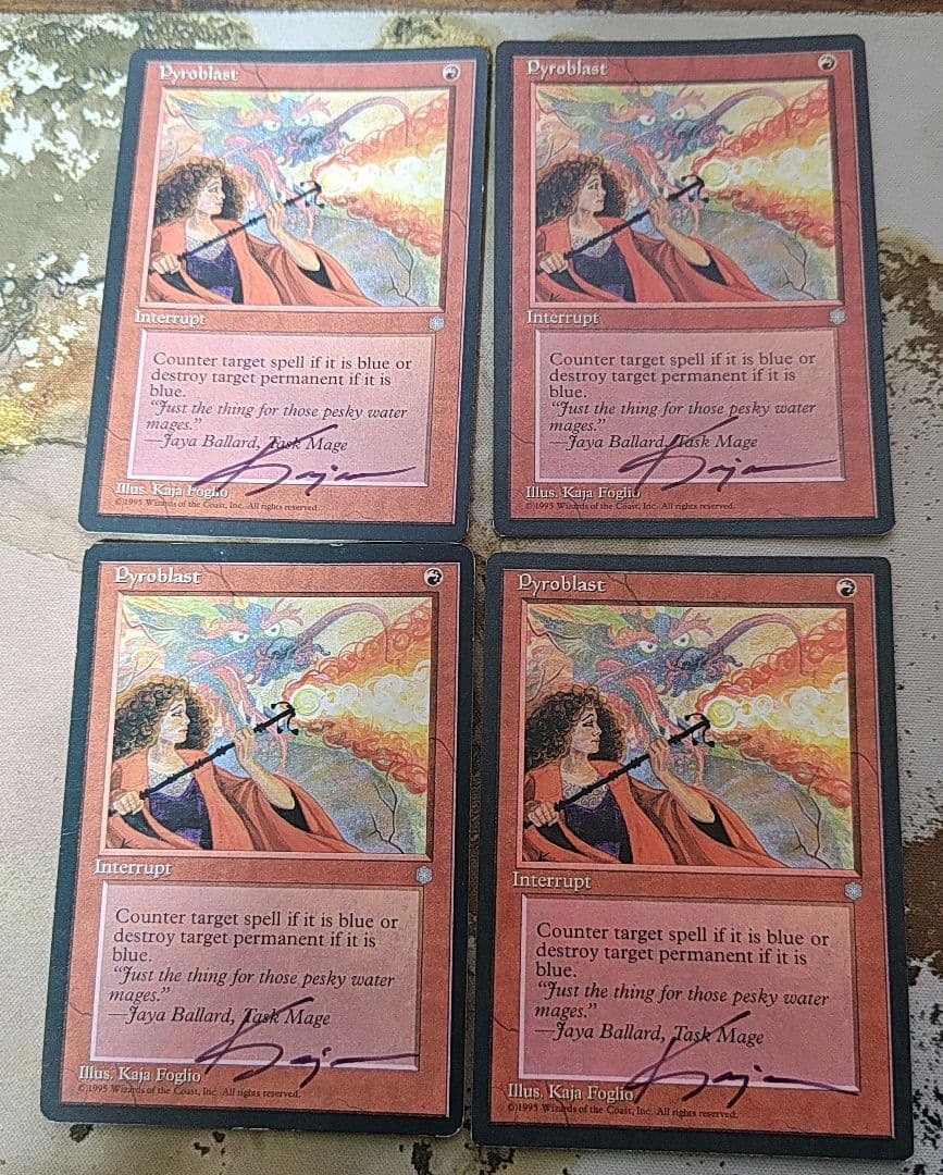 MtG 紅蓮破 ICE英 サインド 4枚 MtG 紅蓮破 ICE英 サインド 4枚 MTG 紅蓮破 Pyroblast 第5版 アイス