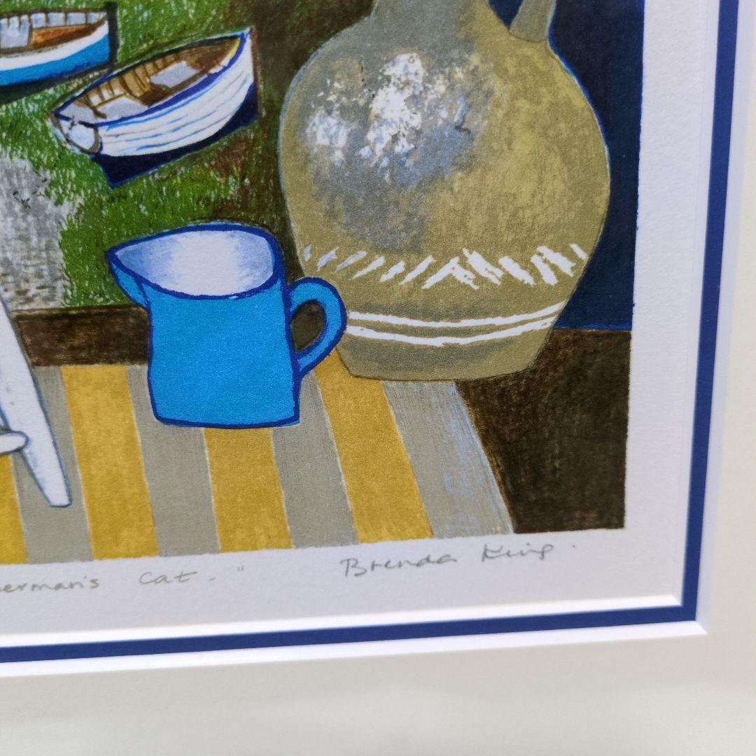 ブレンダ キング リトグラフ 保証書付 フィッシャーマンズキャット 額