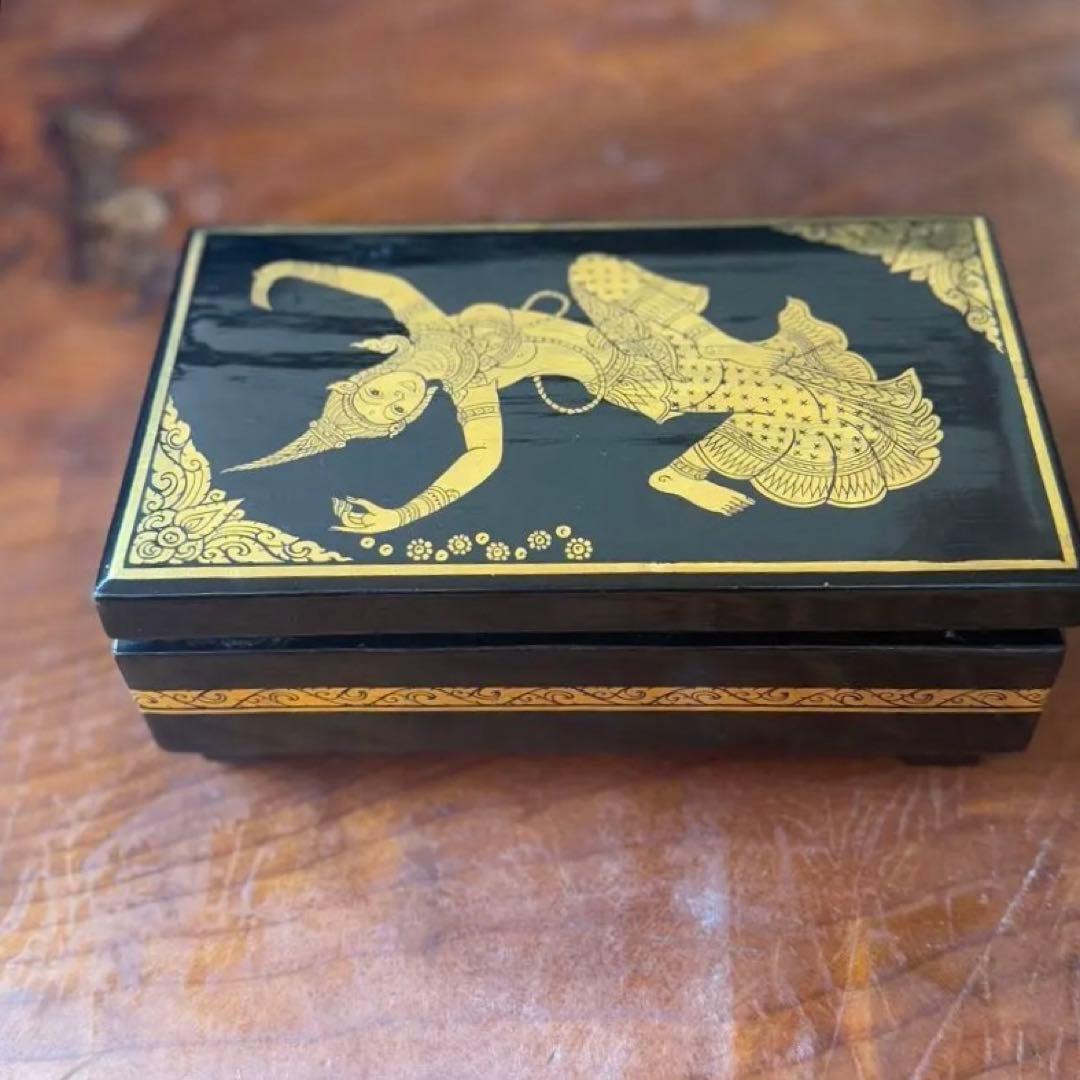 タイ・チュンマイ】金色装飾のジュエリーボックス 美術品