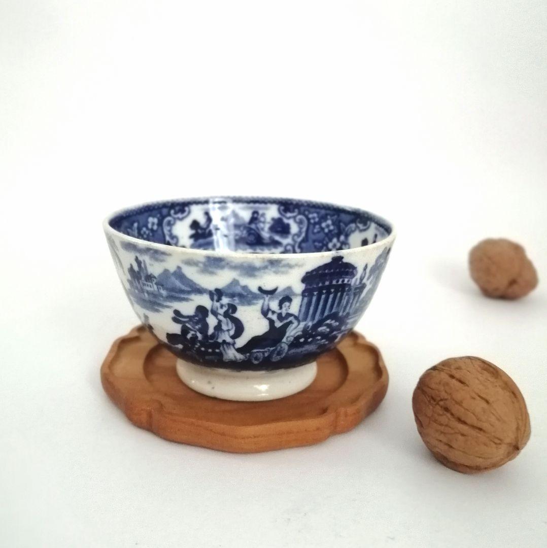 阿蘭陀焼 デルフト ペトルス・レグー窯 銅版転写 煎茶碗 アンティーク