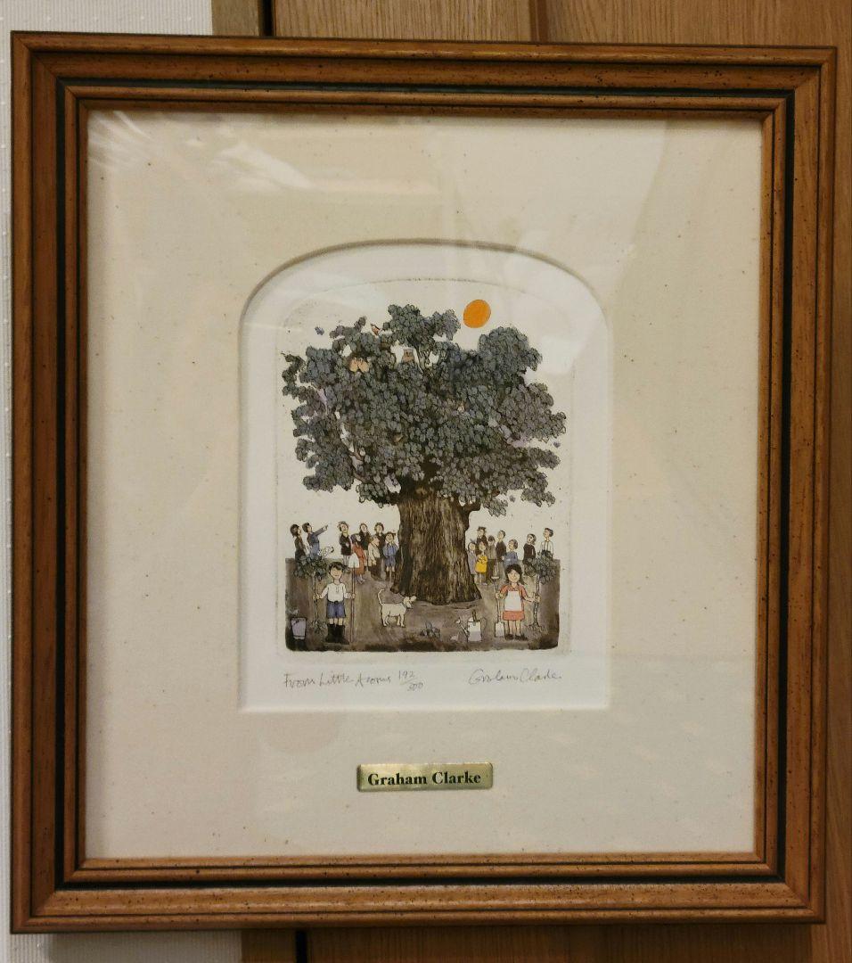 グラハムクラーク☆「ちいさなどんぐりから」 192/300部☆銅版画彩色
