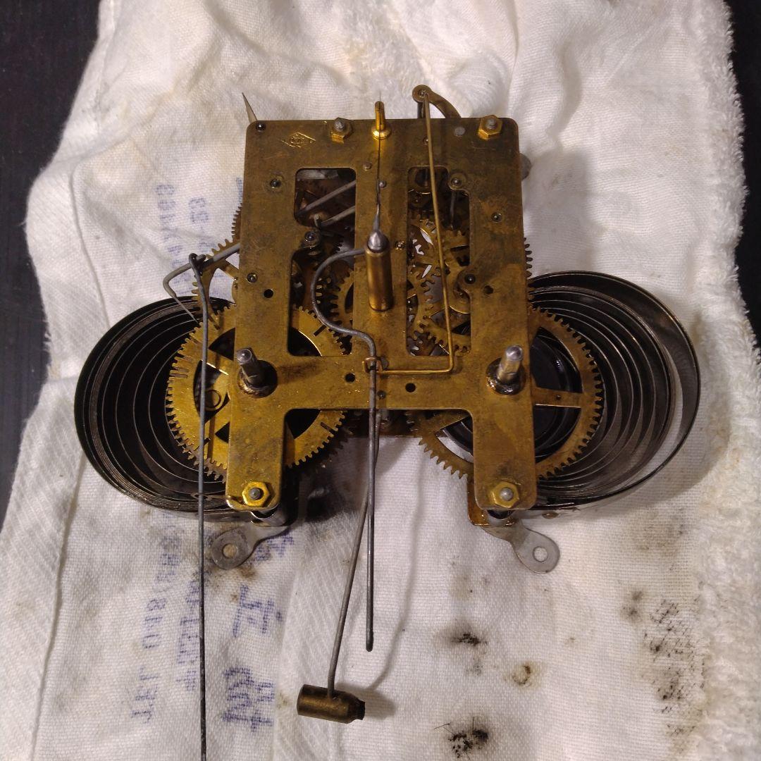 値下！分解ムーブメント洗浄注油動作確認！meiji ゼンマイ 振り子時計 可動品