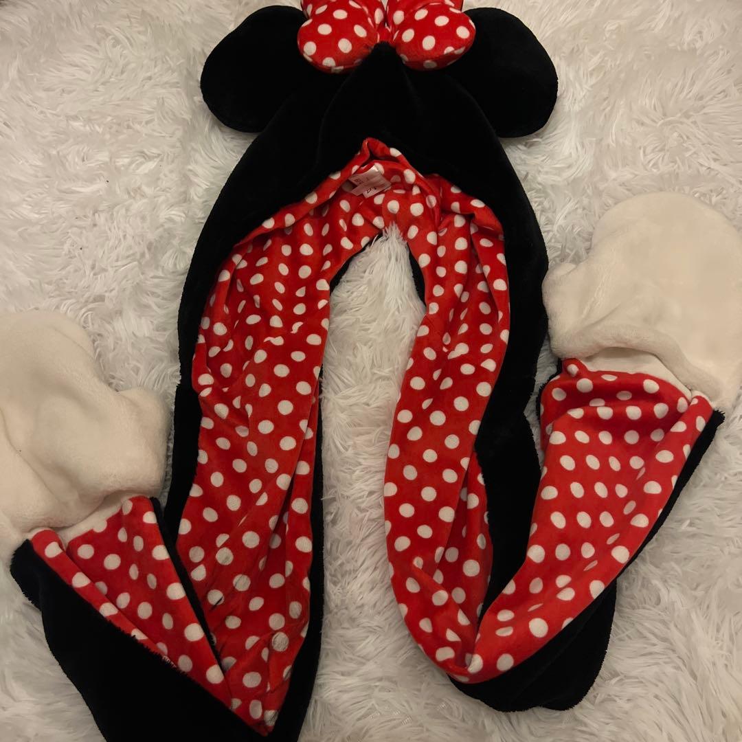 ミニーマウス風フード付きスカーフ - メルカリ