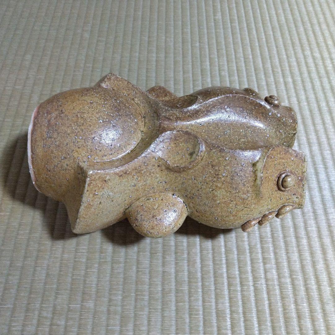 河井創太 灰釉双魚扁壷 桐共箱 黄布・栞付き｜河井