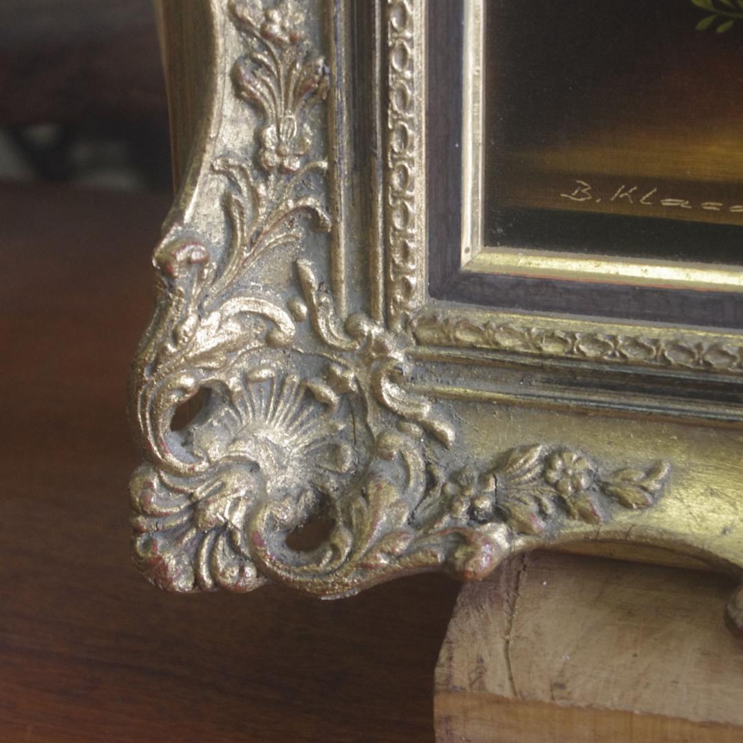 B.Klaede 「美しい花のブーケ」 肉筆 原画 アクリル画 バロック様式