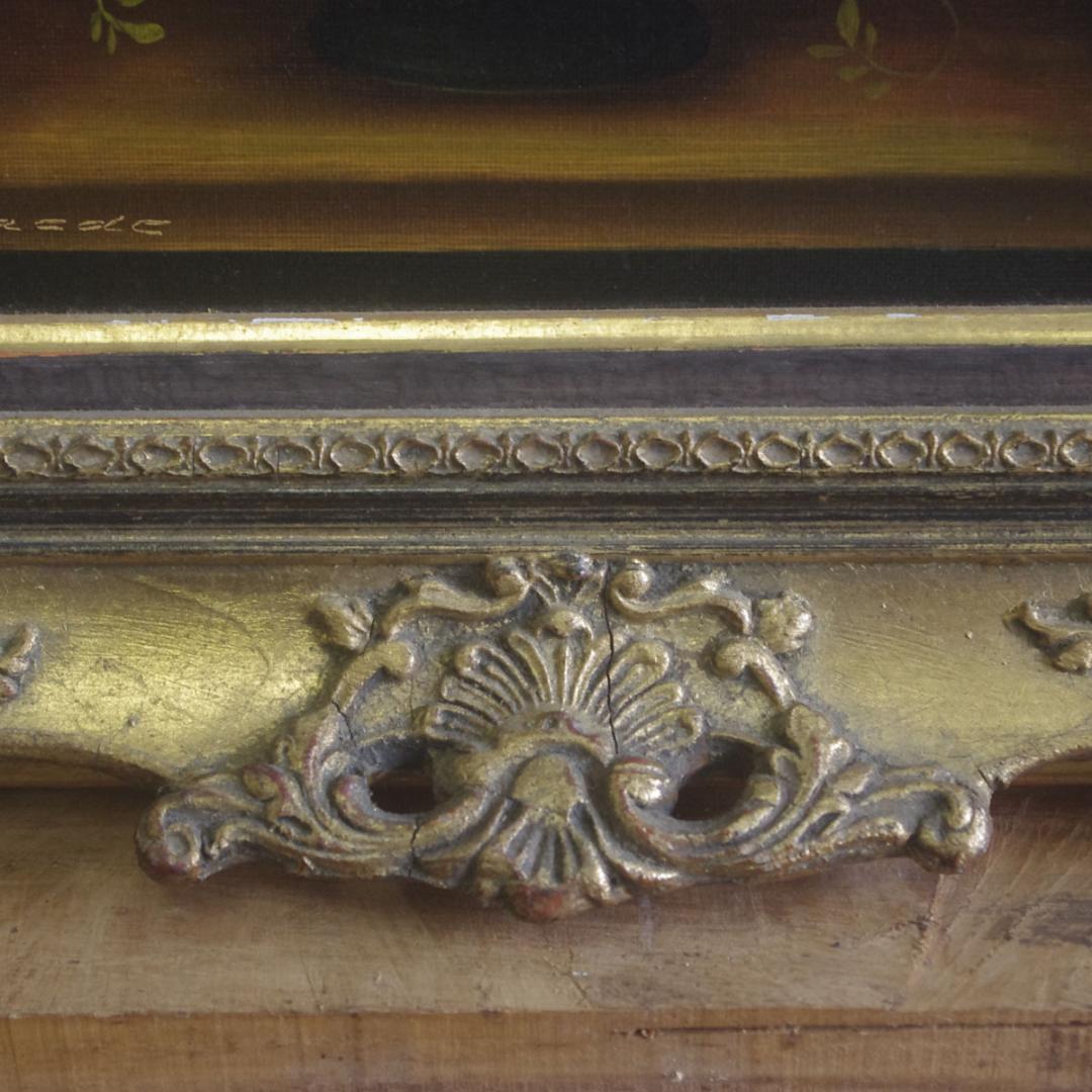 B.Klaede 「美しい花のブーケ」 肉筆 原画 アクリル画 バロック様式