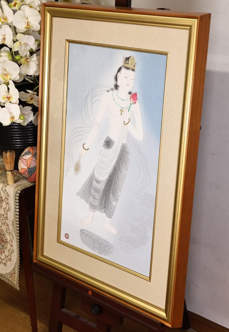 平和祈念館様専用 伝統手摺木版画 小倉遊亀 筆 「 観自在 」 99/150