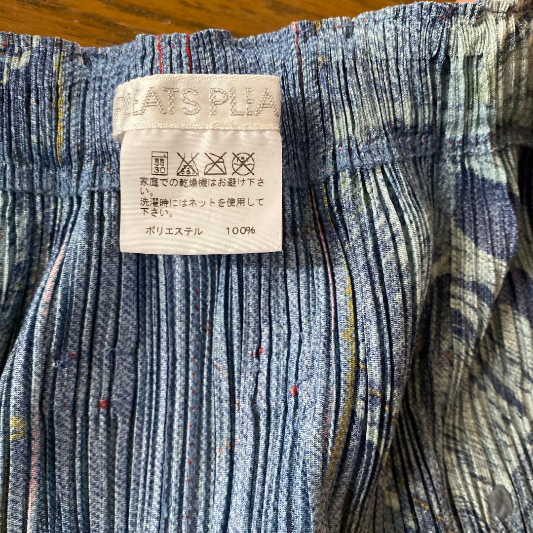 プリーツプリーズイッセイミヤケ　厚地デニム柄スカート 稀少！！！