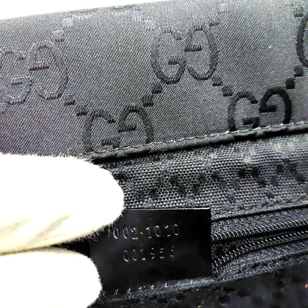 Gucci 　グッチ　GGパターン　バンブー 　ハンドバッグ 黒