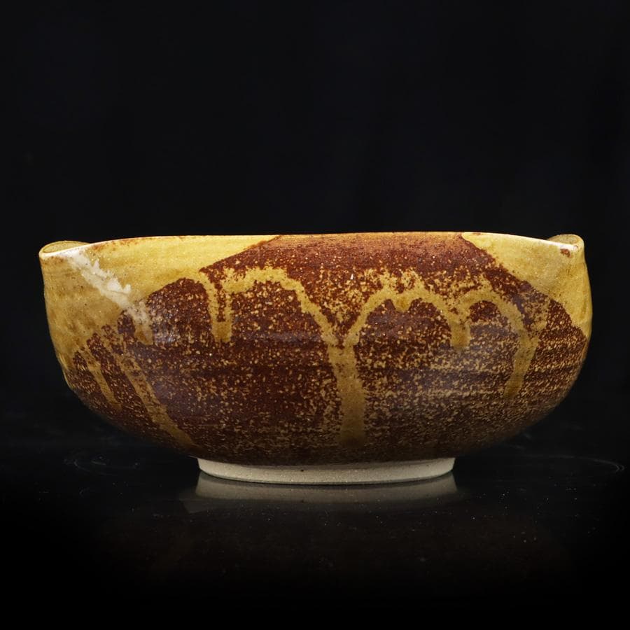 Y2904-1 茶道具 志戸呂 広前心斎 鉢 菓子鉢 共箱　　#14