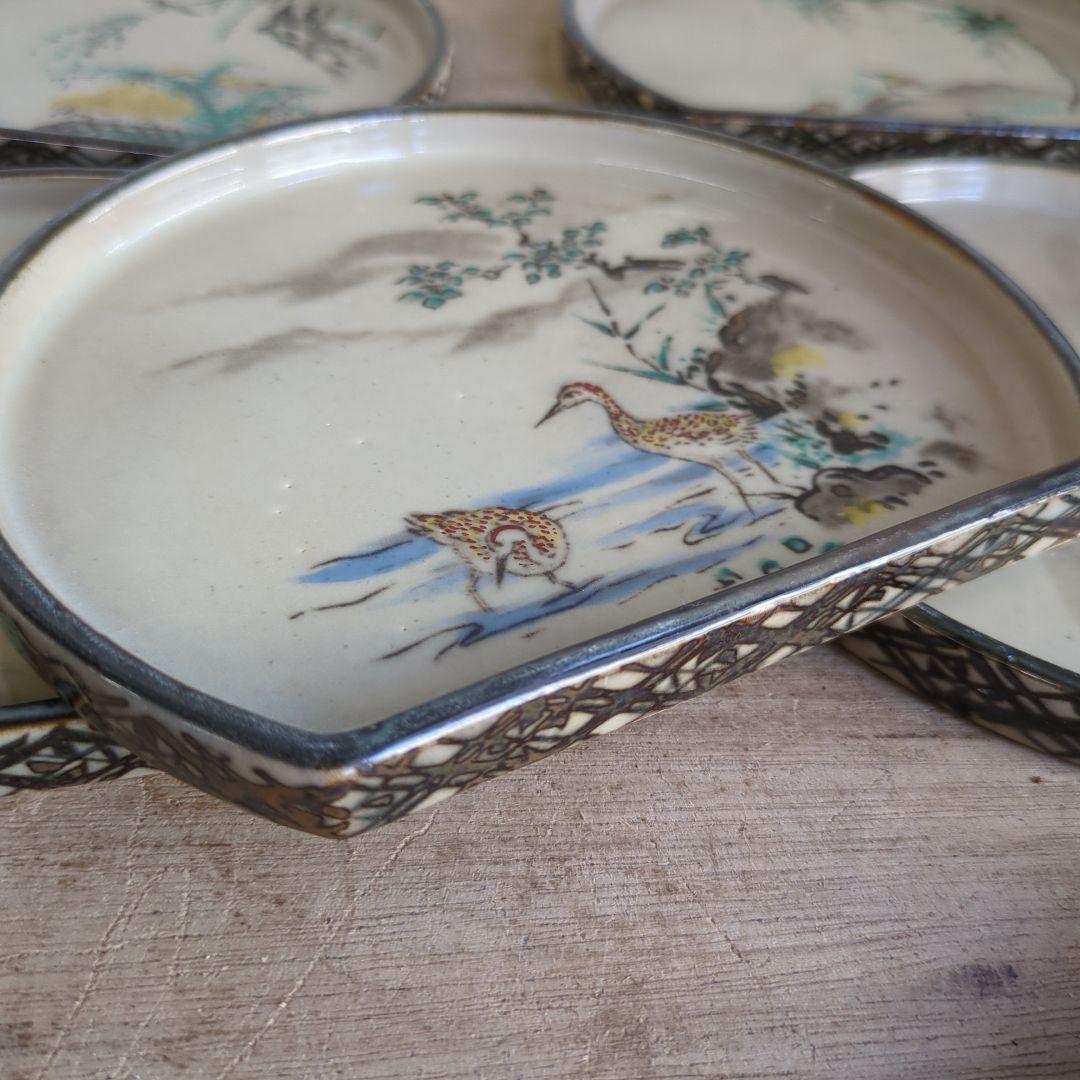 2305 深川製磁青磁角皿3客