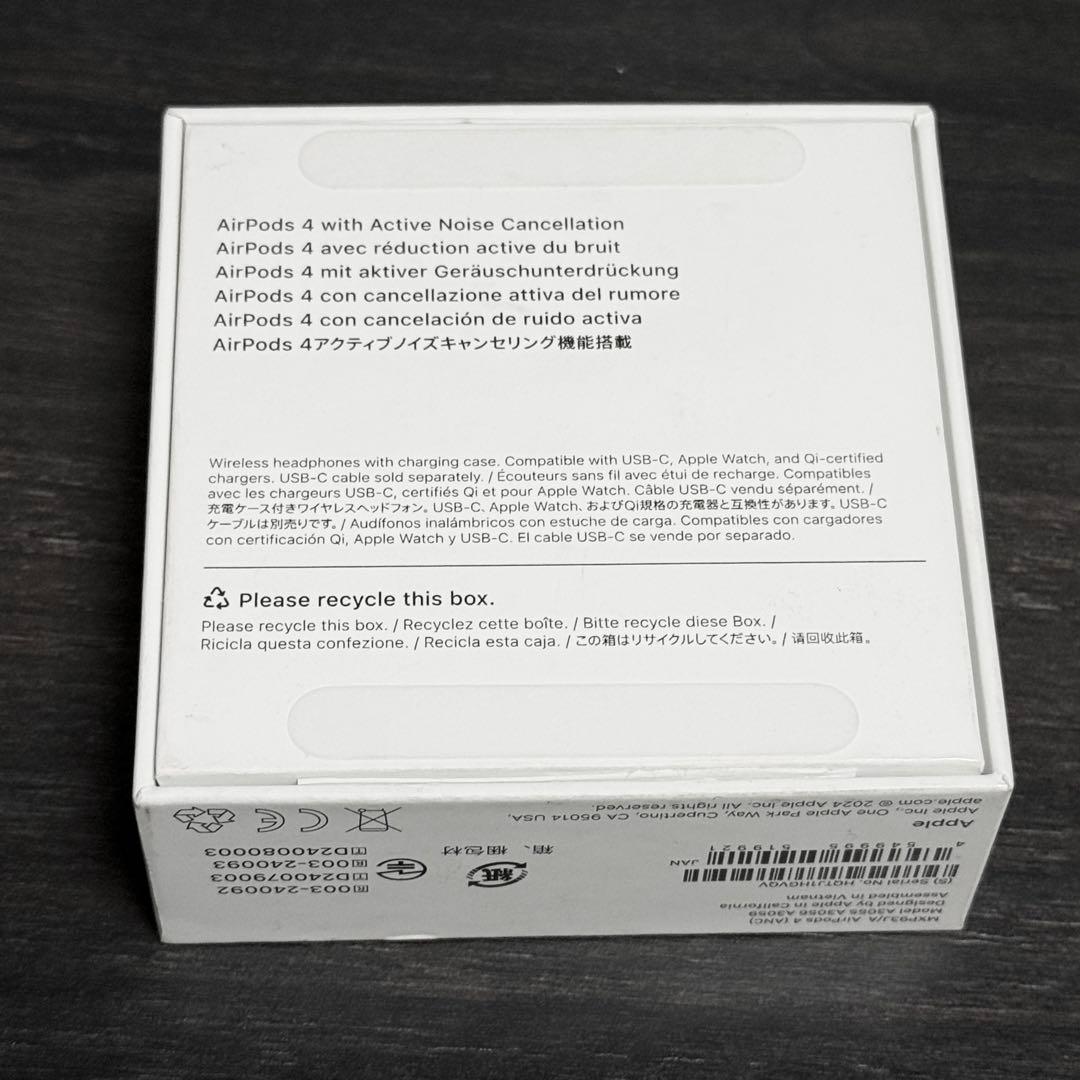 美品 Apple保証付き 2025年10月購入品 AirPods 4 ANC - メルカリ