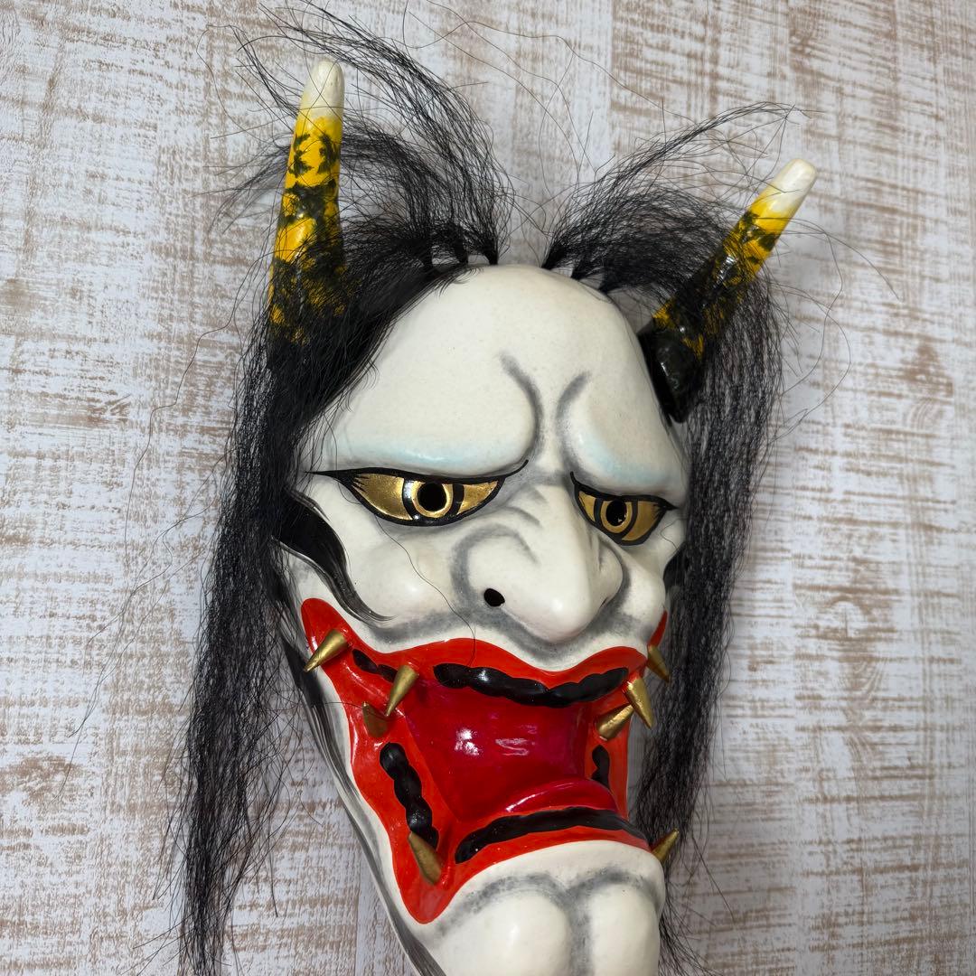 石見神楽面 岩本万吉作 日本伝統 日本舞踊 お面 般若 - メルカリ